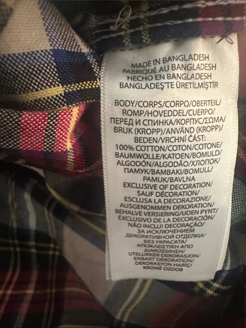 Plaid Brushed Oxford Shirt size small